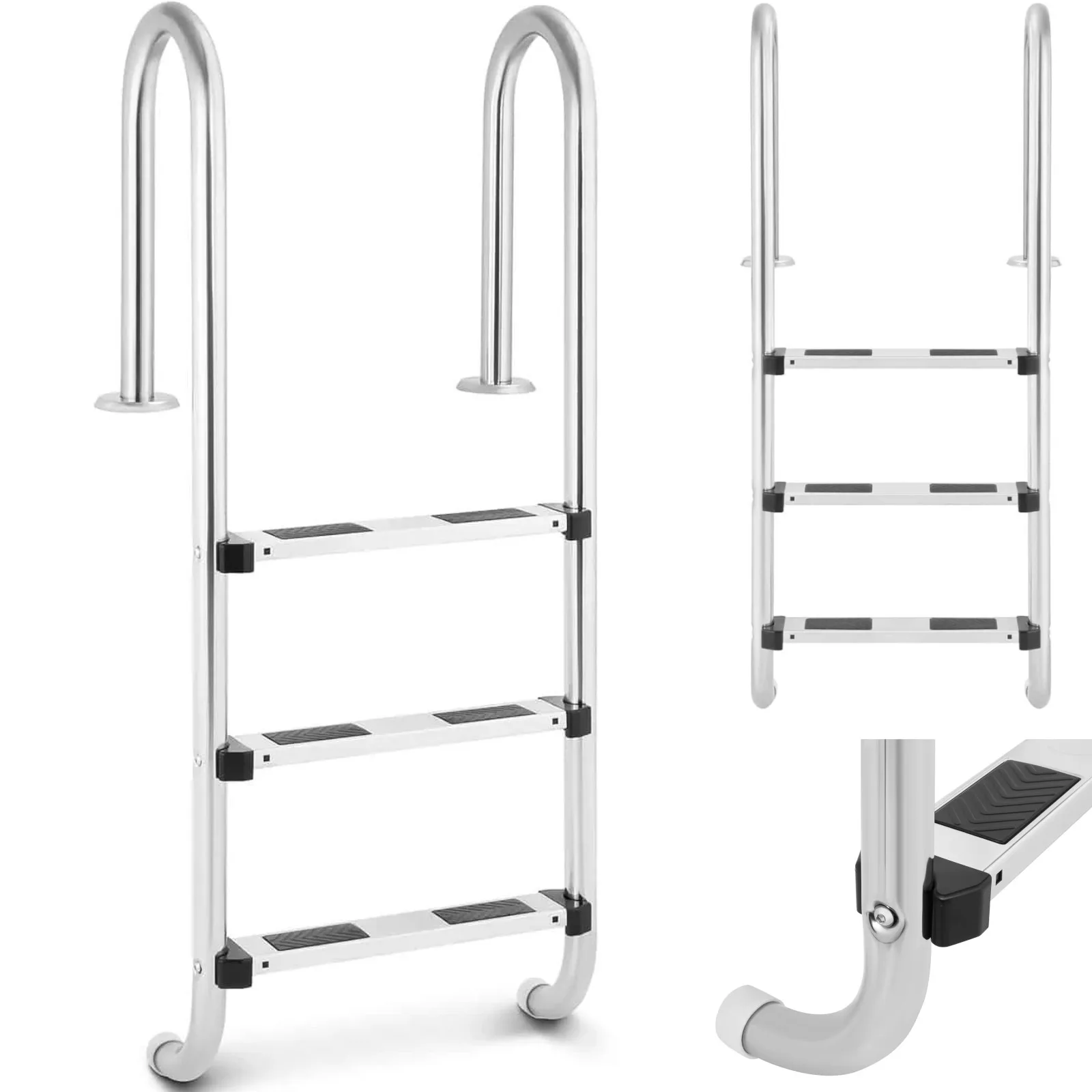 Rozsdamentes acél medencelépcső, 3 fok, 1320 mm