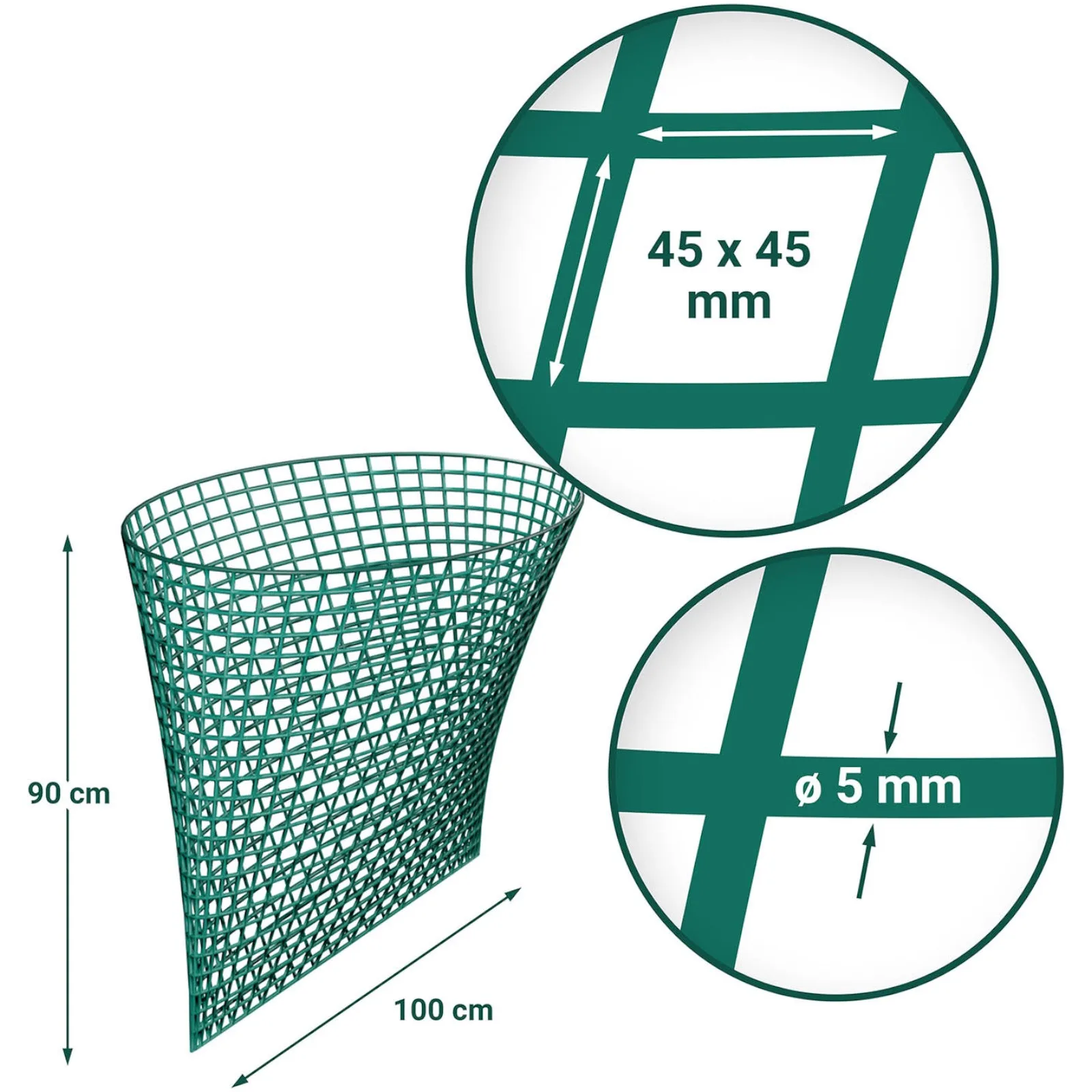 Hay net for bales, mesh size 45 x 45 mm, 160 x 160 x 180 cm 5
