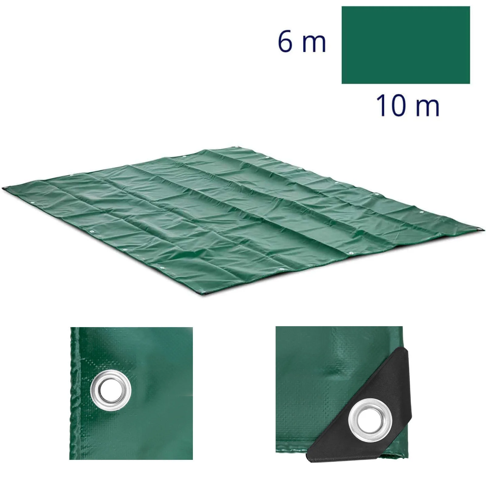 Védőponyva PVC-szemekkel, 650 g/m², 1000 x 600 cm