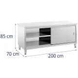 Szafka stojąca nierdzewna gastronomiczna drzwiczki suwane 200x70cm 6