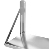 Összecsukható rozsdamentes acél fali polc vendéglátóipari használatra, max. 40 kg terhelésig, 100 x 30 cm 4