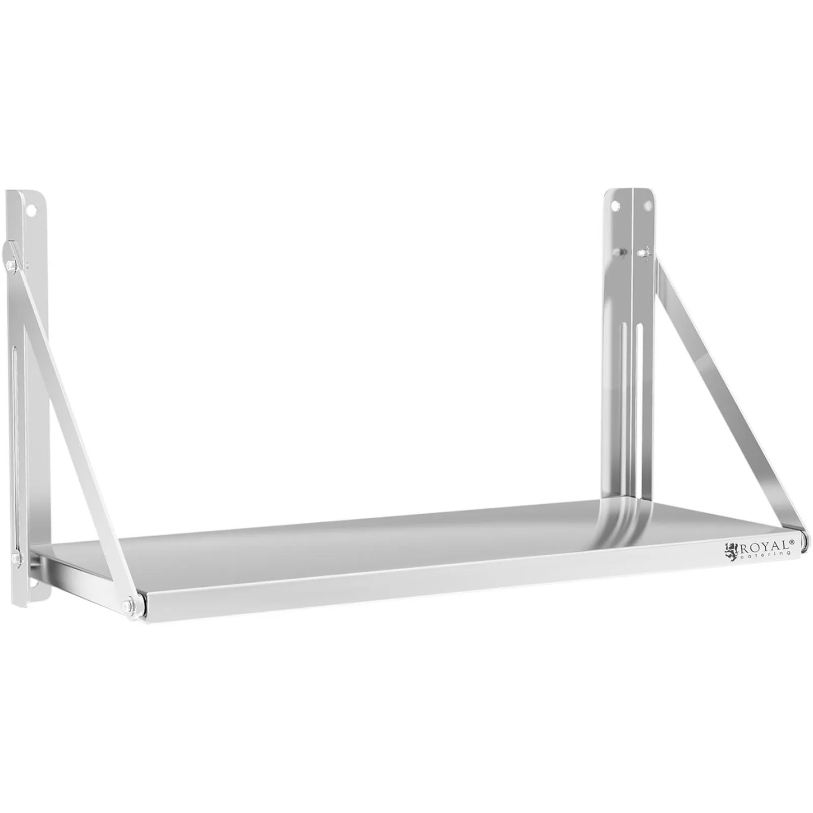 Skladací nástenný regál z nehrdzavejúcej ocele pre stravovacie zariadenia, nosnosť až 40 kg, 80 x 30 cm 2