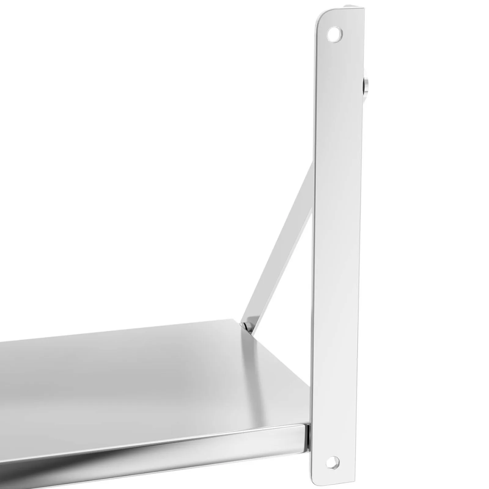 Skladací nástenný regál z nehrdzavejúcej ocele pre stravovacie zariadenia, nosnosť až 40 kg, 80 x 30 cm 5