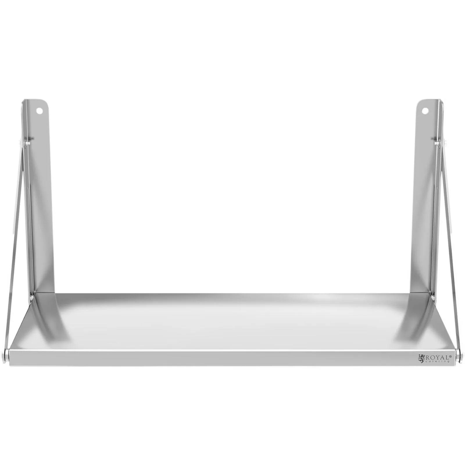 Skladací nástenný regál z nehrdzavejúcej ocele pre stravovacie zariadenia, nosnosť až 40 kg, 80 x 30 cm 6