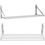 Folding stainless steel wall-mounted shelf, 120 x 45 cm