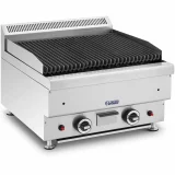 Földgázos láva grill, barázdált, 50 x 47 cm, 2 x 7200 W 2