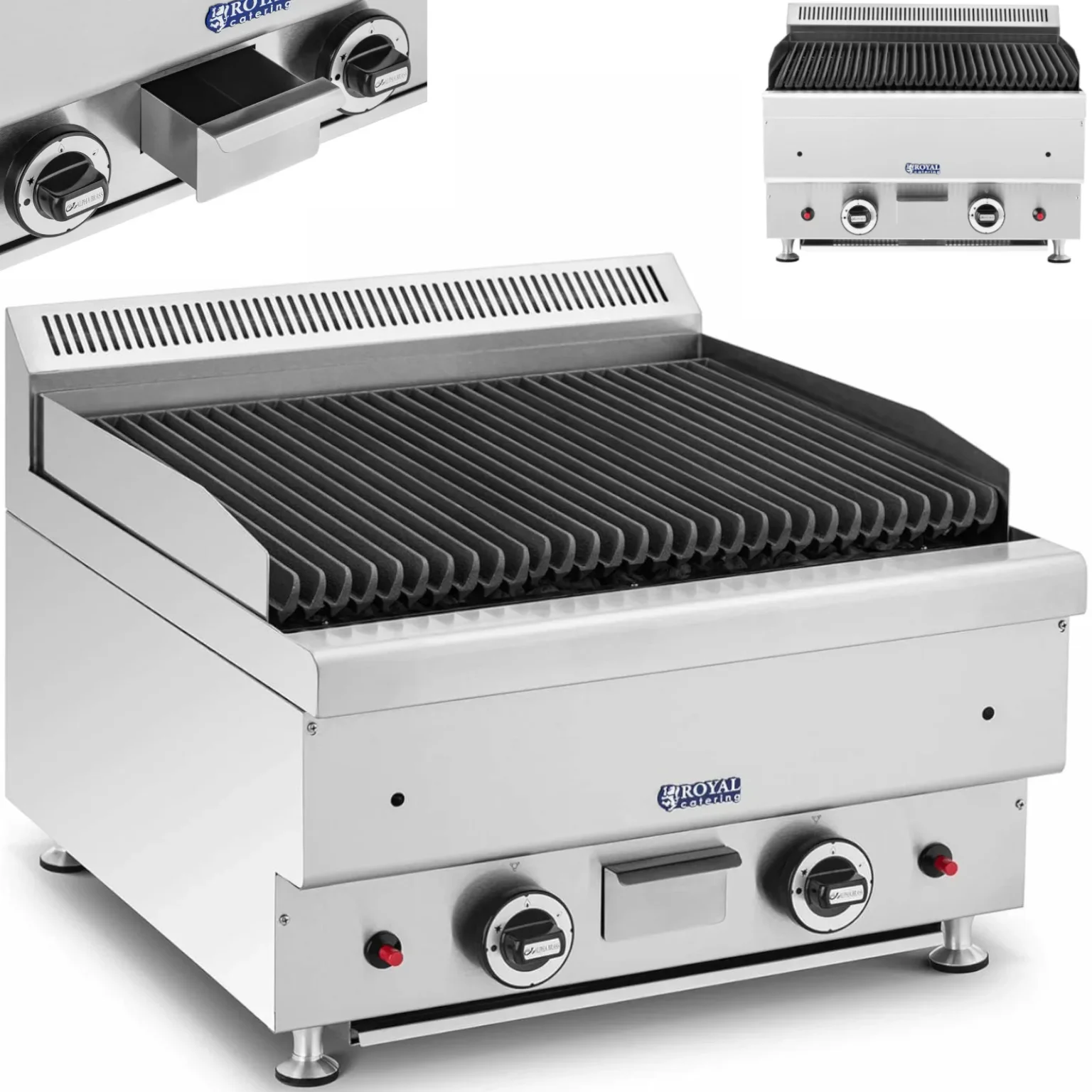 Földgázos láva grill, barázdált, 50 x 47 cm, 2 x 7200 W Földgázos láva grill, barázdált, 50 x 47 cm, 2 x 7200 W