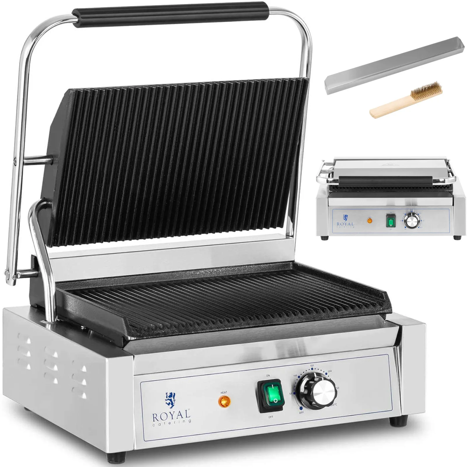 Elektromos kontaktgrill, bordázott, 33 x 22 cm, 2200 W