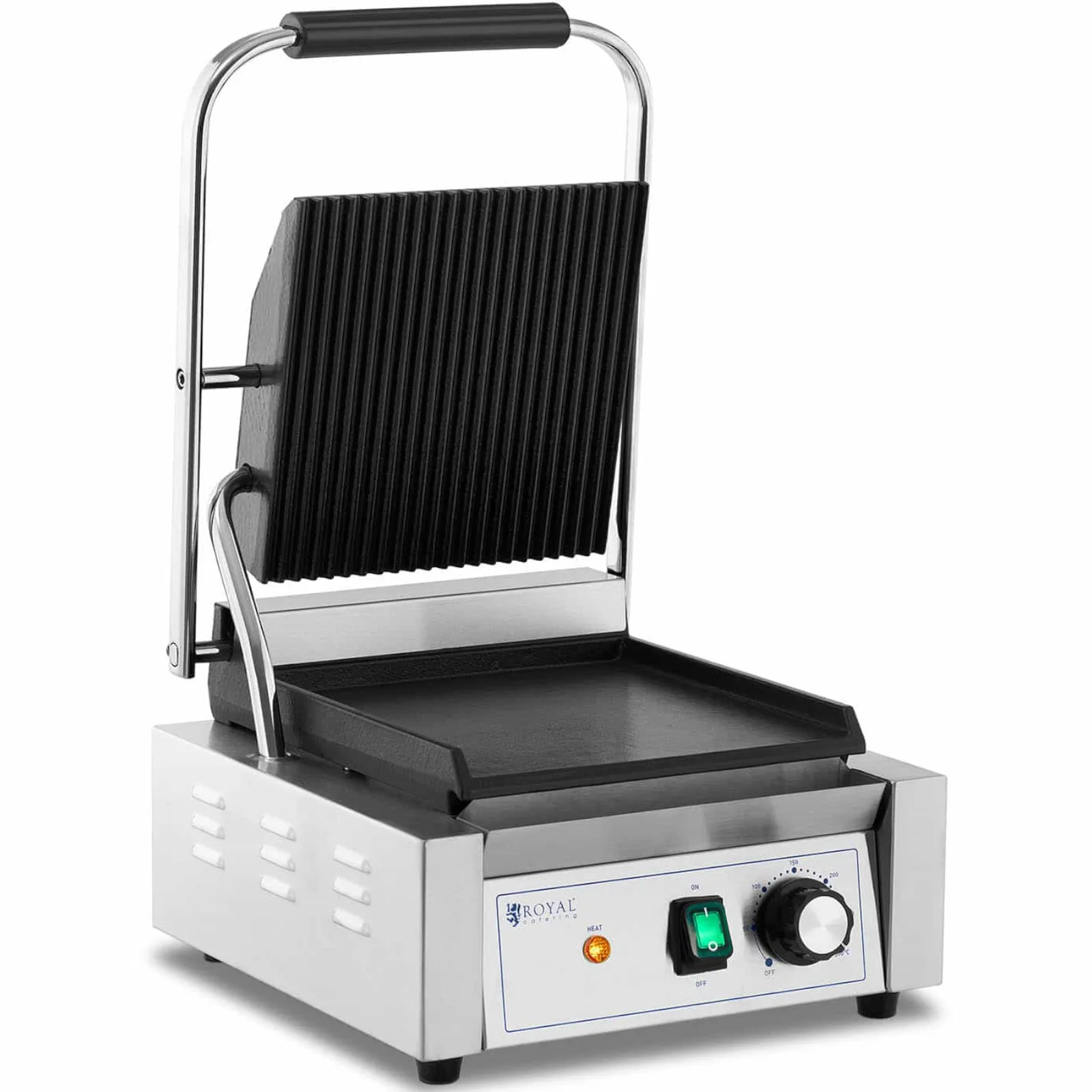 Elektromos kontaktgrill sima és barázdált lemezekkel, 23 x 22 cm, 1800 W