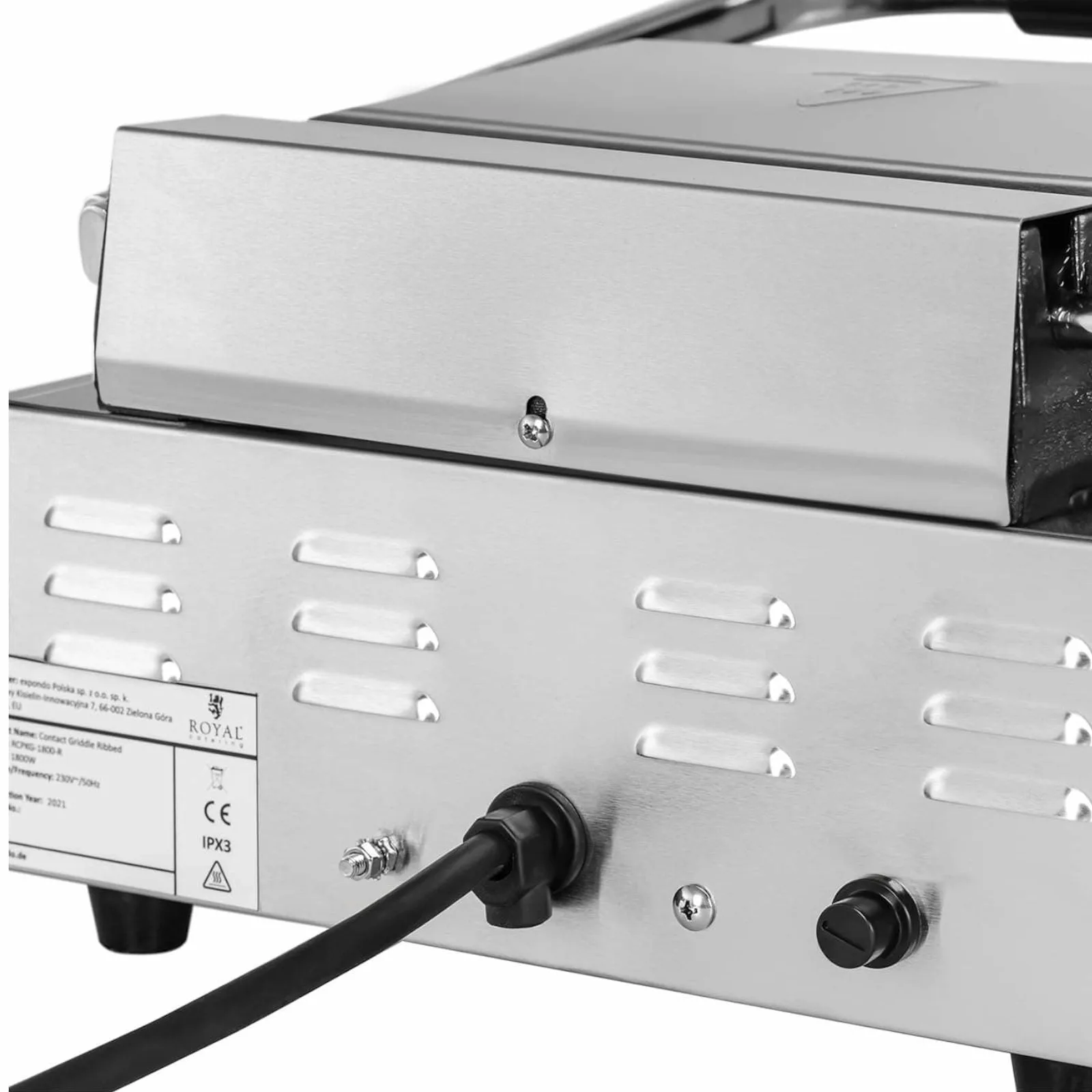 Electric contact grill with smooth and grooved plates, 23 x 22 cm, 1800 W 4