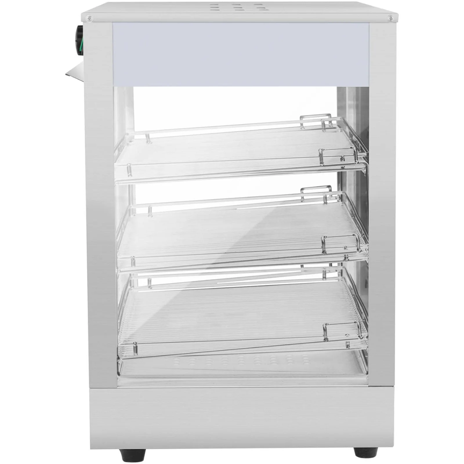 Beheizte Vitrine zur Lebensmittelpräsentation, 3 Einlegeböden, 25–85 °C, 1200 W 6
