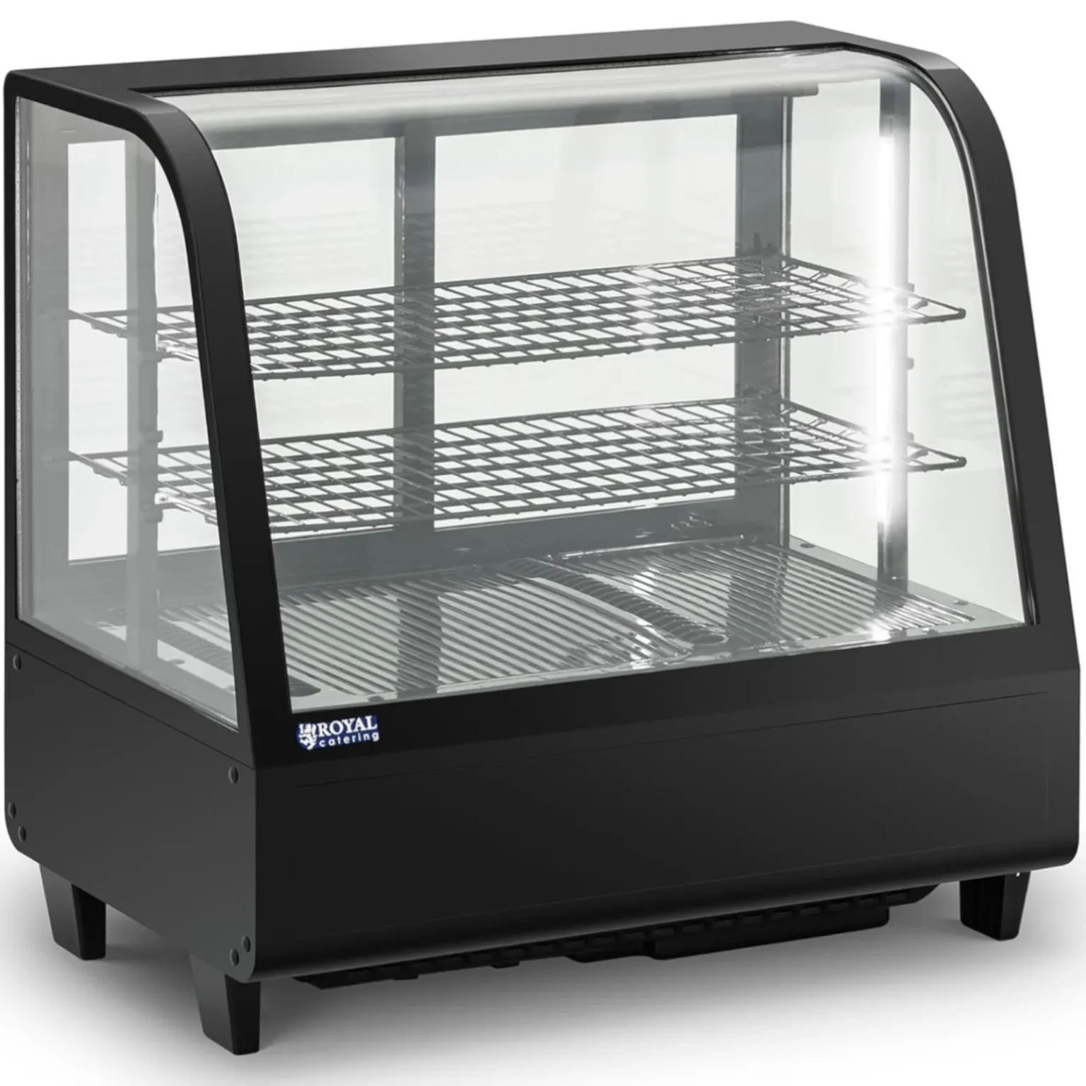 Vitrină frigorifică cu 3 rafturi și fațadă din sticlă, 100 L - negru Vitrină frigorifică cu 3 rafturi și fațadă din sticlă, 100 L - negru