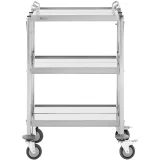 Zusammenklappbarer Catering-Wagen aus Edelstahl mit 3 Ablagen, bis zu 90 kg 6