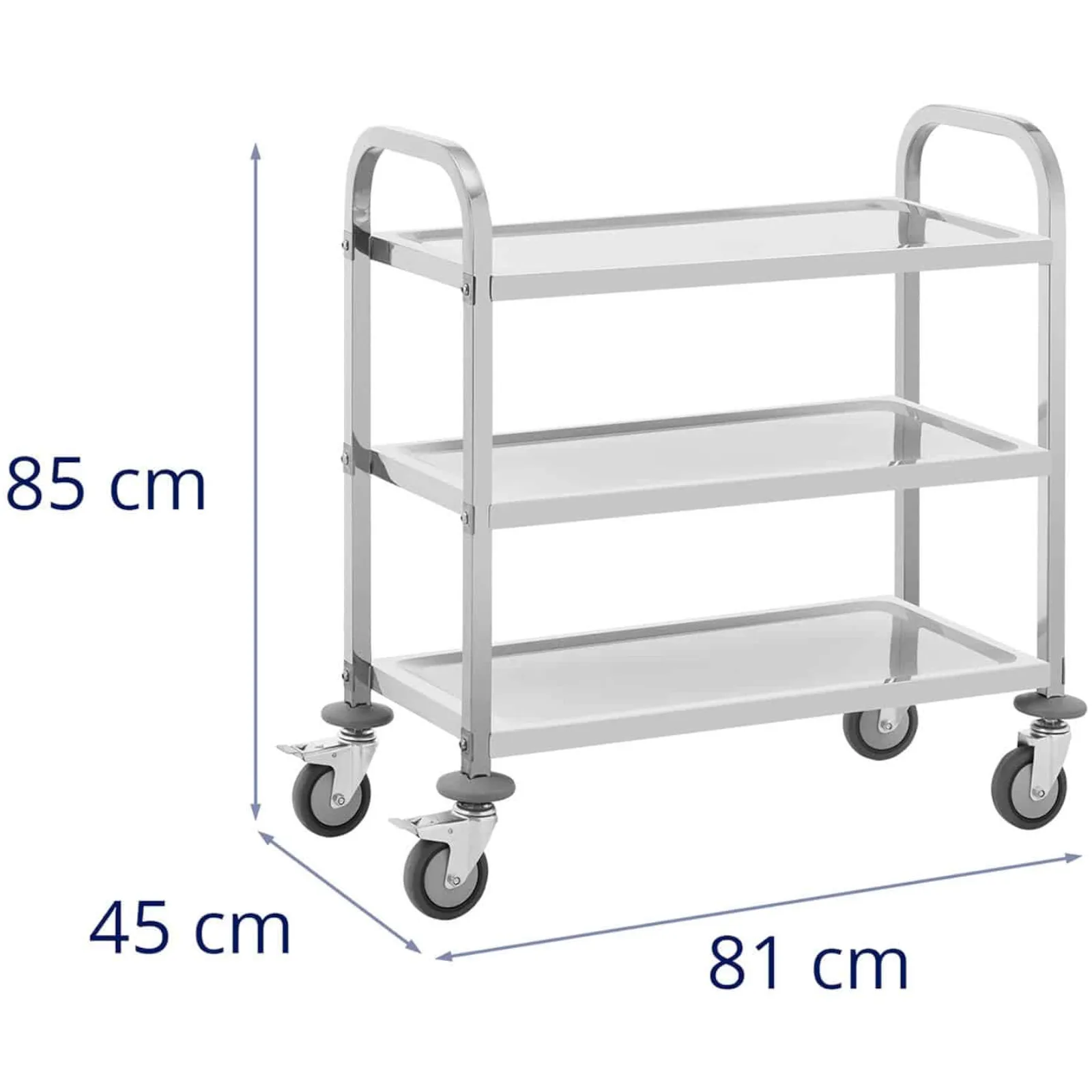 Cărucior pentru servicii de catering cu 3 rafturi, 69 x 34 cm, până la 81 kg 5