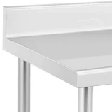 Masă metalică de catering pe roți cu raft și margine, OȚEL, 60 x 150 cm 3