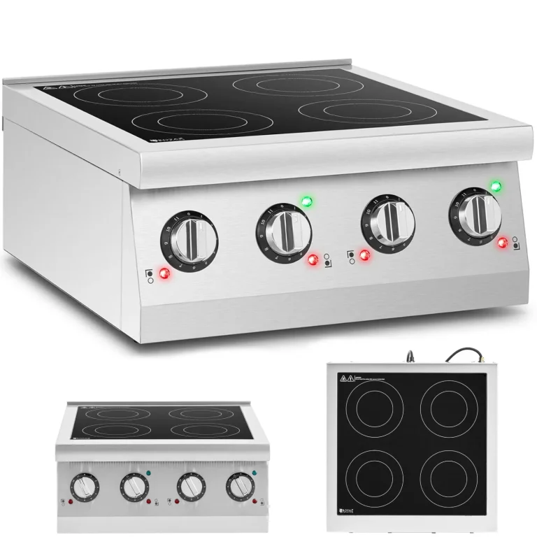 4 égőfejű, állítható indukciós főzőlap, 6000 W