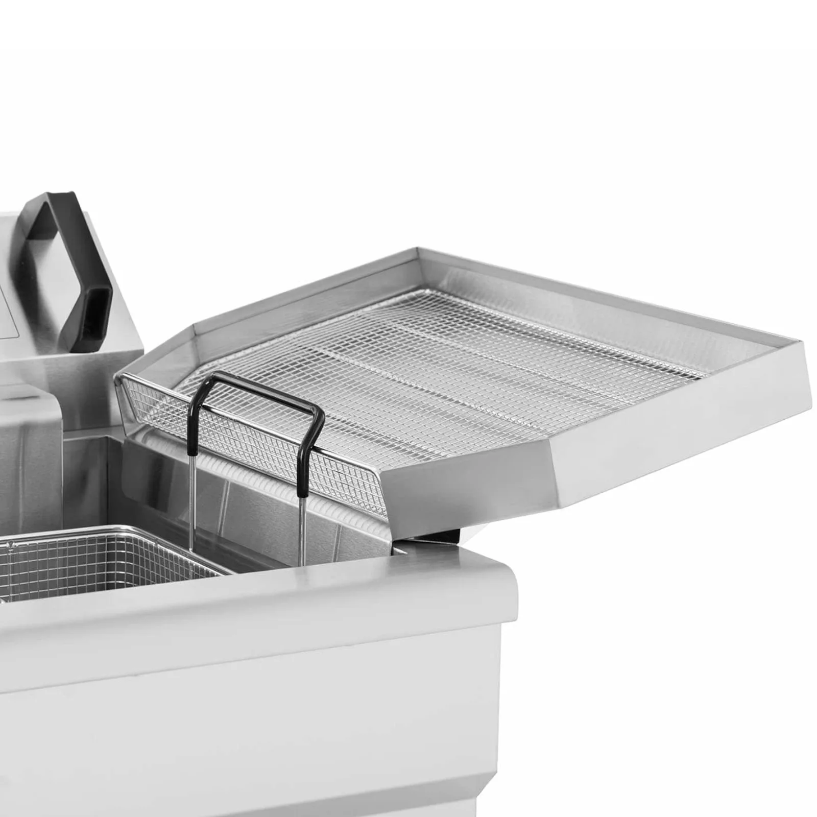 3000 W, 16 l, 230 V Fritteuse für Donuts, Fisch und Pommes frites mit Auffangschale 3