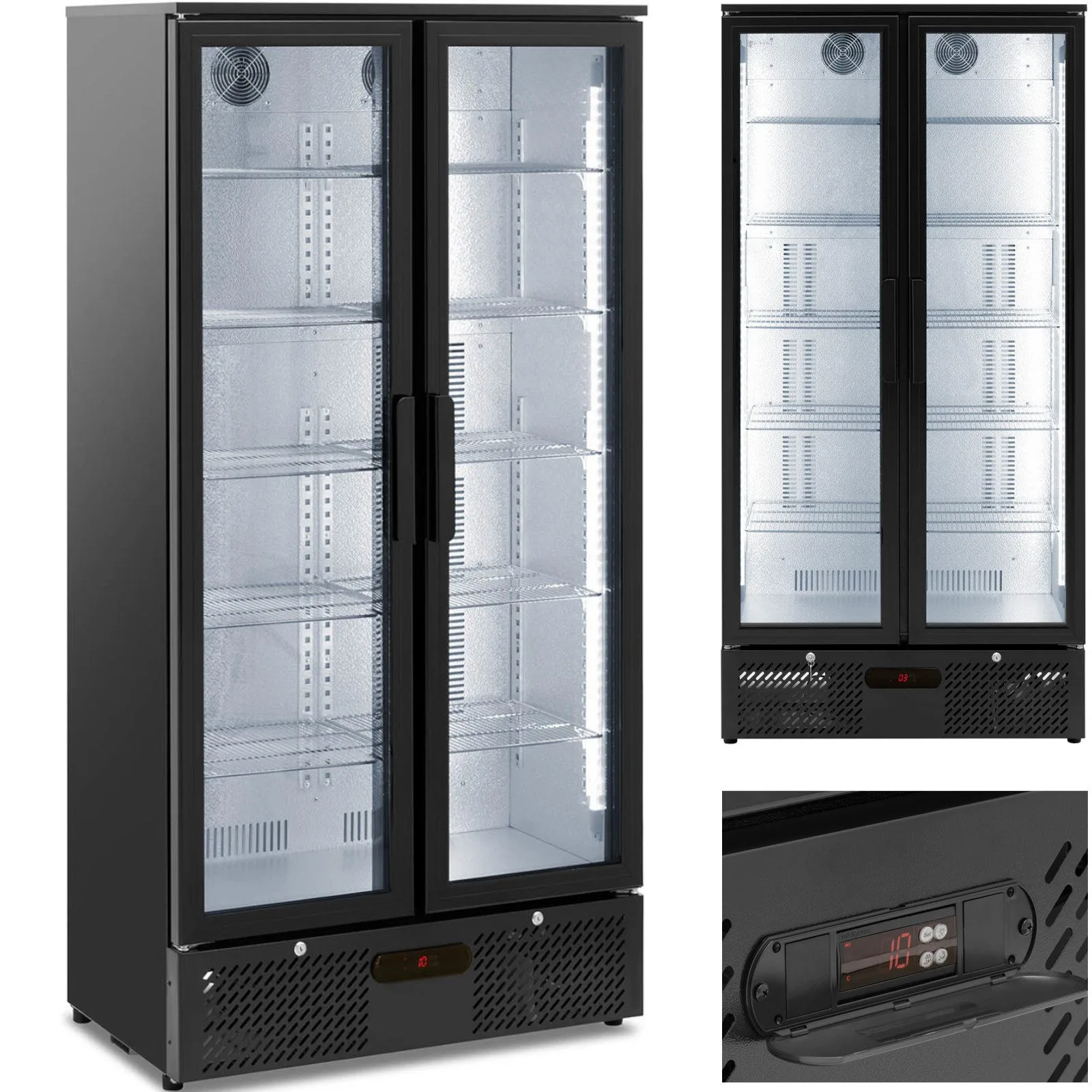 2 ajtós, üvegajtós bárhűtő italokhoz, 458 L, 295 W