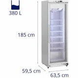 Congelator orizontal cu ușă de sticlă de 380 L, cu încuietoare, -18 °C 7