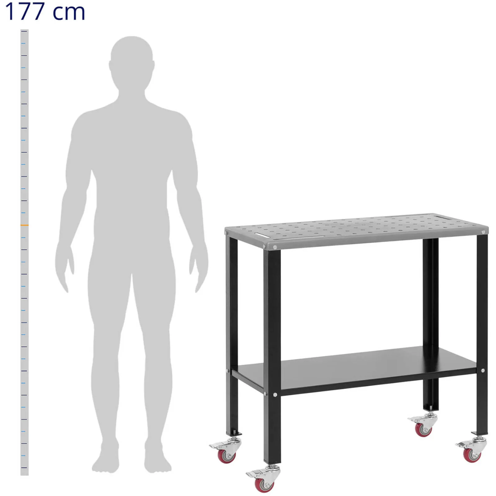 Mobilný zvárací a montážny stôl s policou, nosnosť až 544 kg, 91 x 46 cm 3