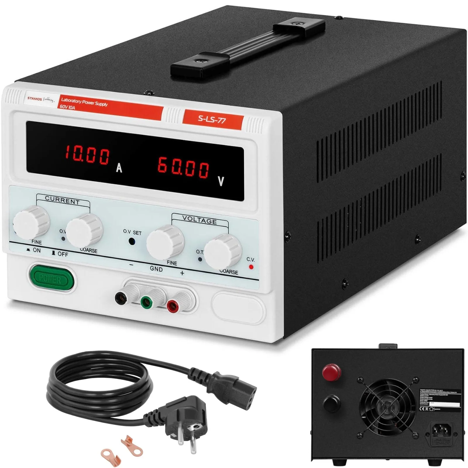 S-LS-77 0–60 V 0–10 A DC laboratóriumi kapcsolóüzemű tápegység