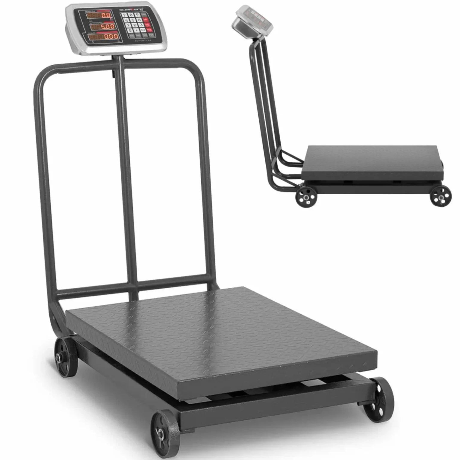 Industrijska platformna vaga na kotačima, 600 kg / 100 g, LCD