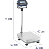Ipari platformmérleg 30 x 40 cm 60 kg / 0,002 kg 6