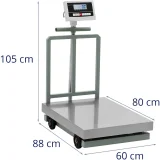 Cântar de platformă mobil pentru depozit, 80x60 cm, 1000 kg / 0,2 kg 6