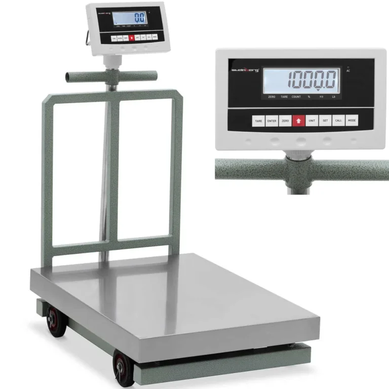 80x60 cm-es mobil raktári platformmérleg, 1000 kg / 0,2 kg