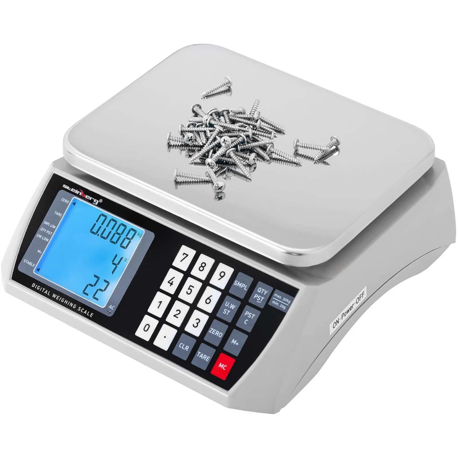 Komercijalna LCD vaga za brojanje 22,3 x 17,4 cm 30 kg / 1 g 5