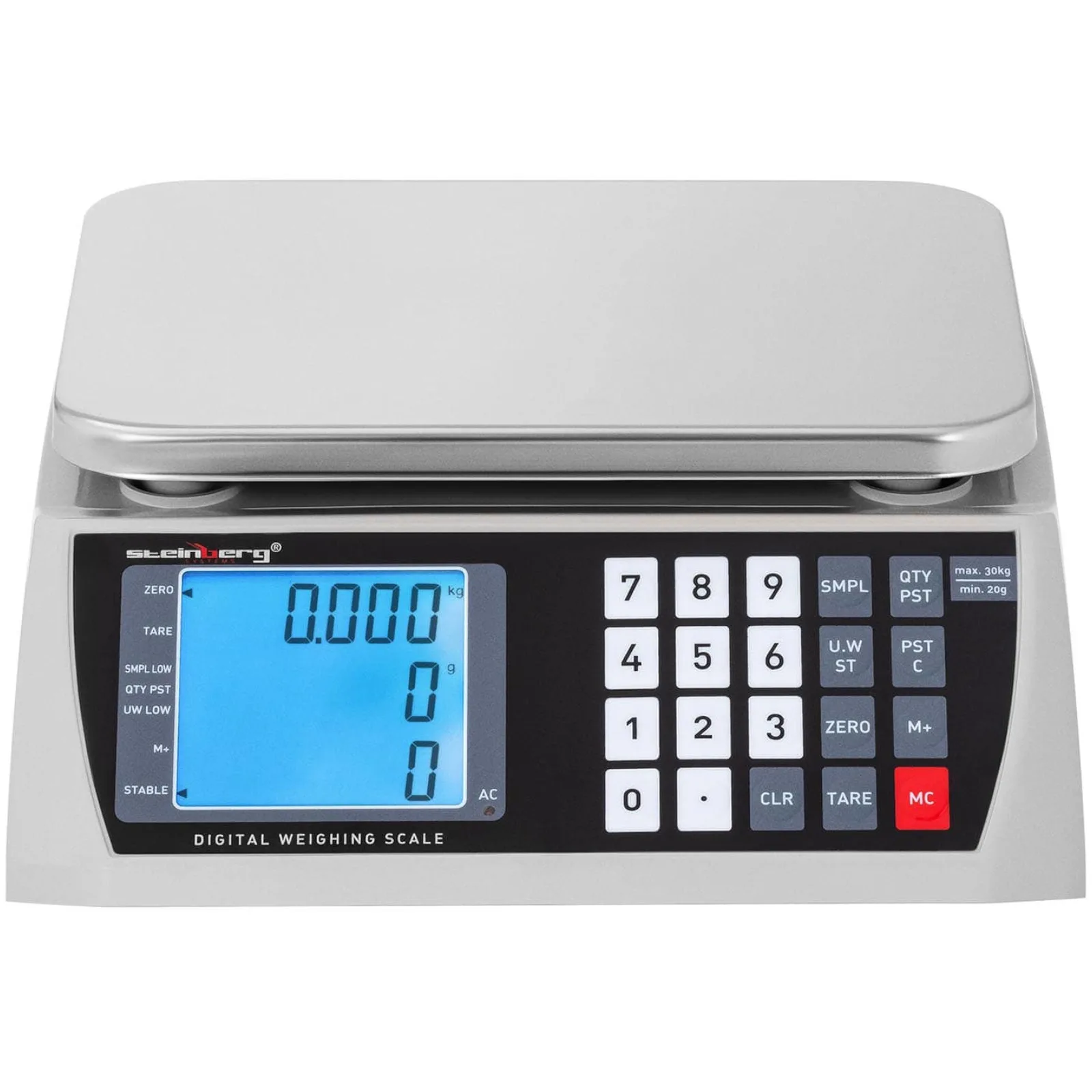 Komercijalna LCD vaga za brojanje 22,3 x 17,4 cm 30 kg / 1 g 6