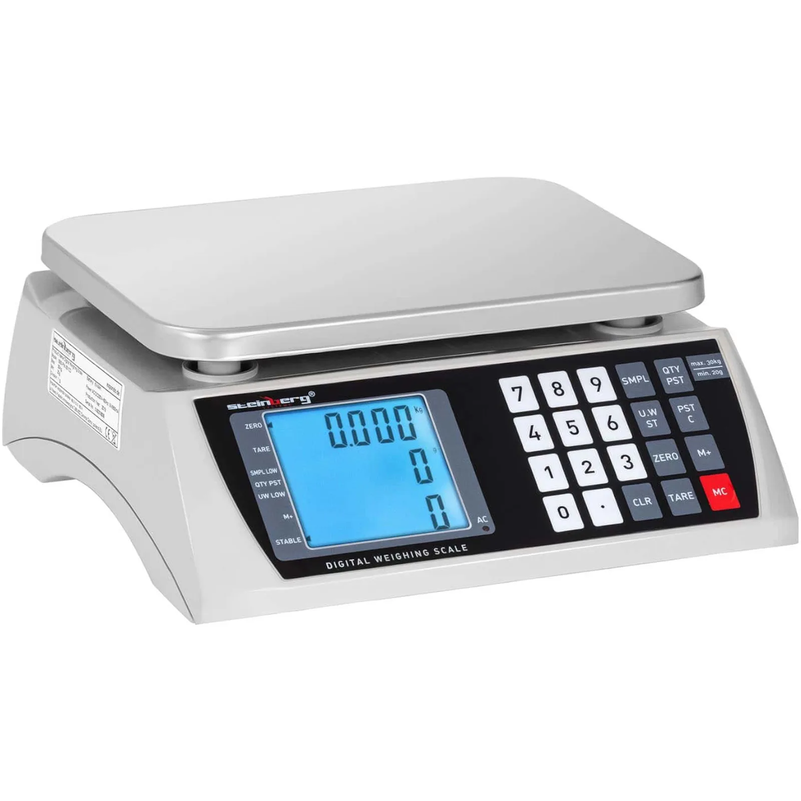 Komercijalna LCD vaga za brojanje 22,3 x 17,4 cm 30 kg / 1 g 8