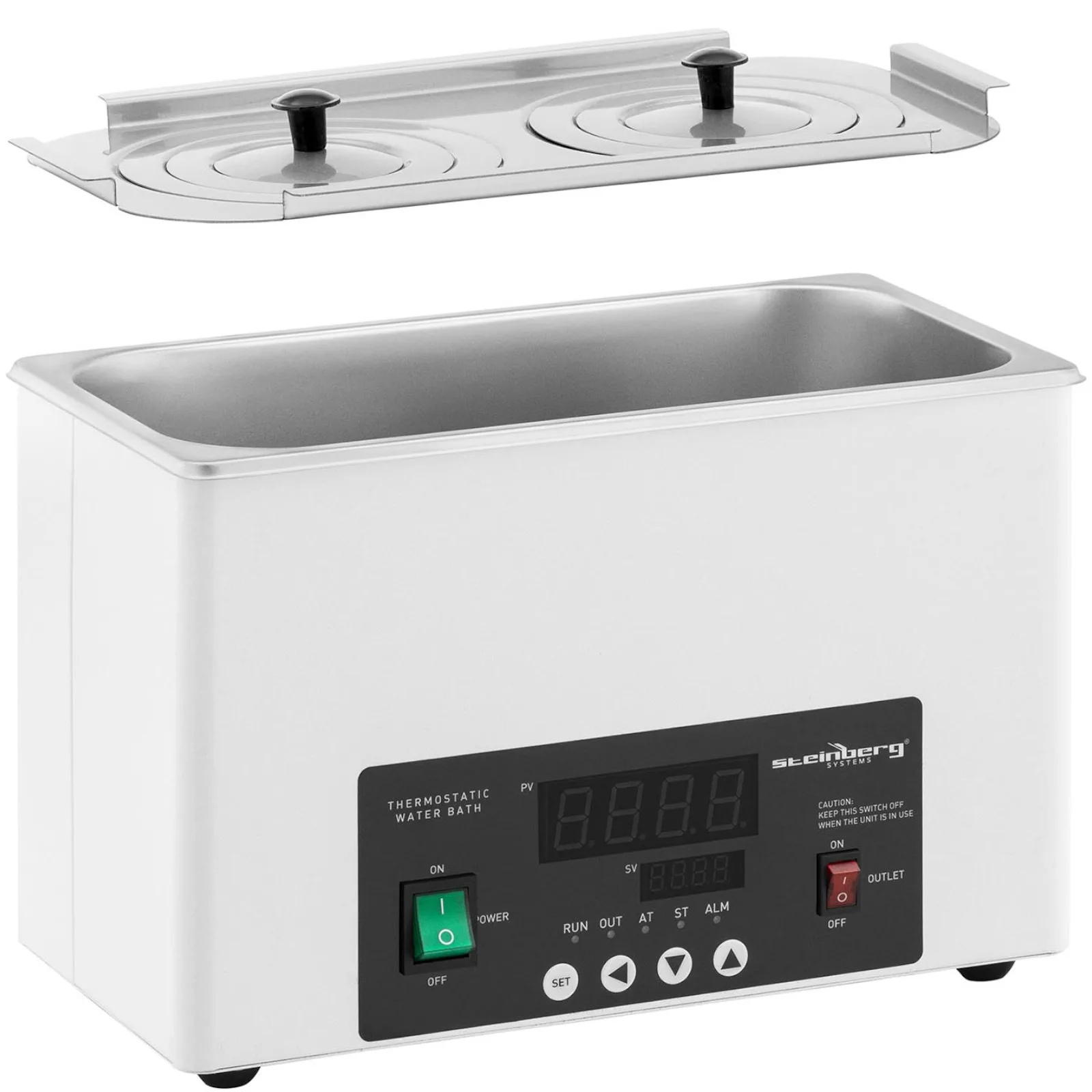 Baie de apă de laborator cu 2 locuri 5-100 °C 6,1 L 6