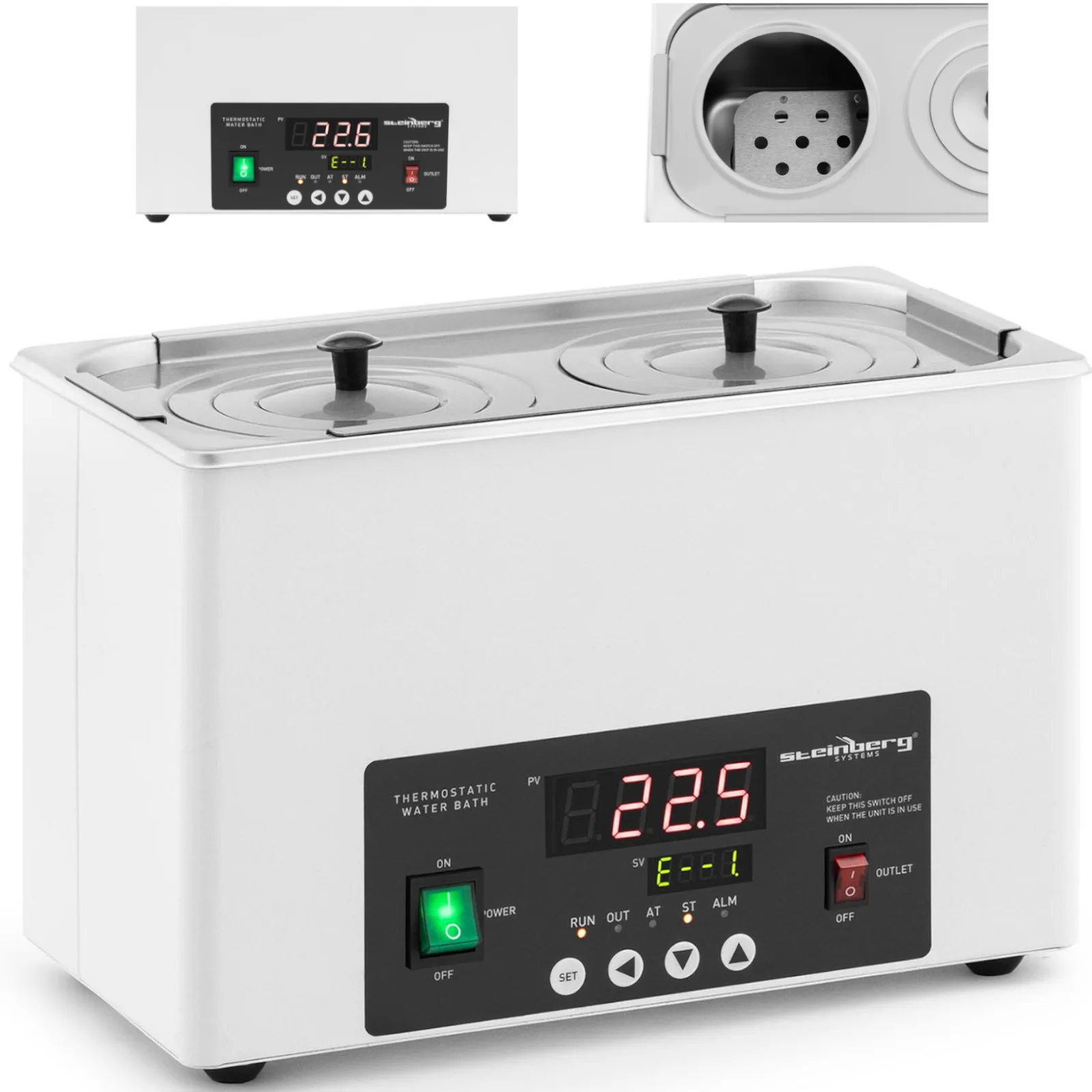 2 helyes laboratóriumi vízfürdő 5–100 °C 6,1 l