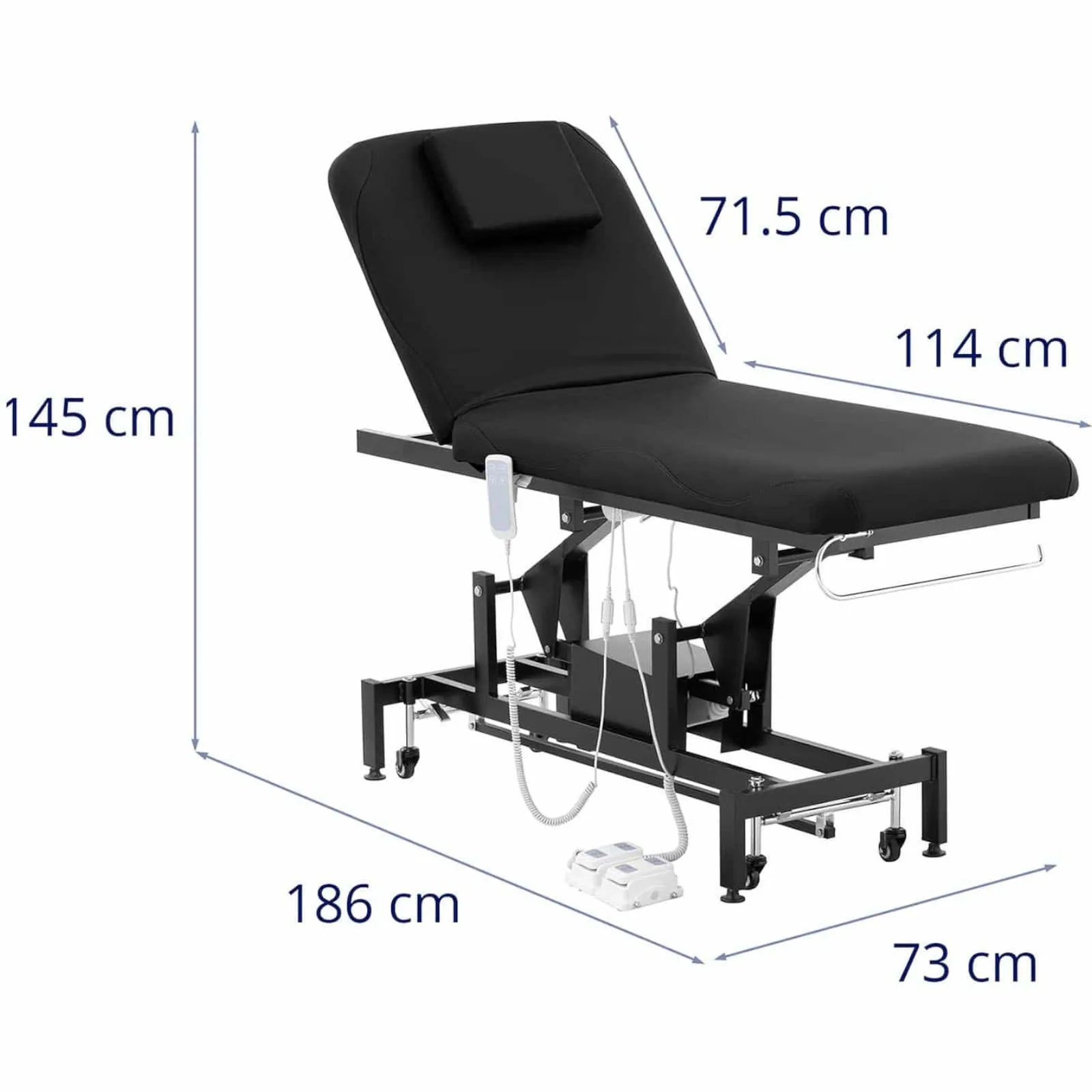 LYON elektromos masszázságy, 2 motor, 200 kg - Fekete 4