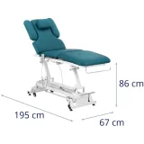 Masă de masaj electrică/masă de înfrumusețare NANTES, 3 motoare, 250 kg - Turcoaz 8