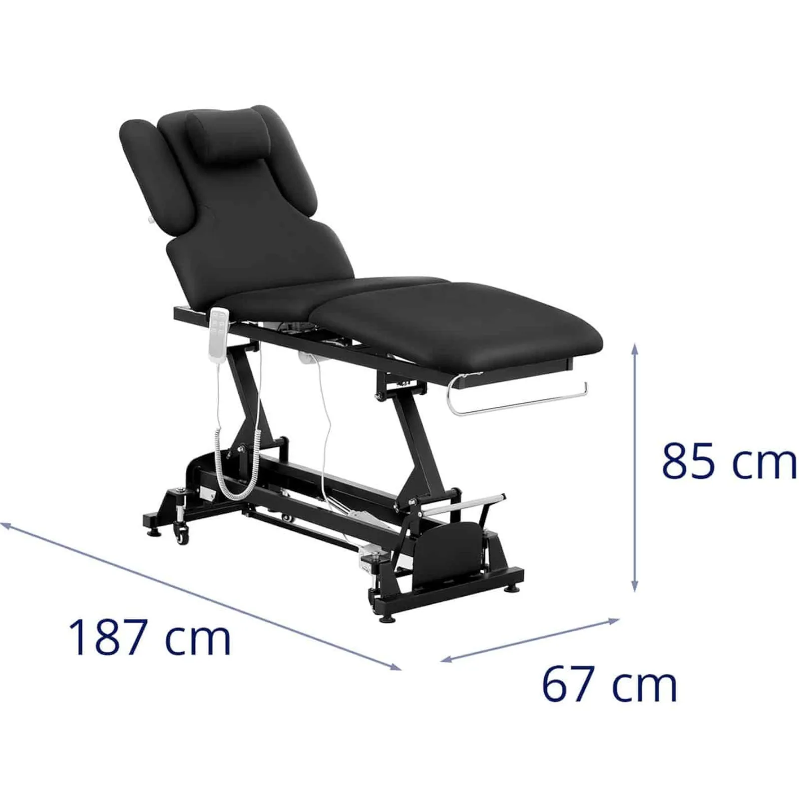 Masă de masaj electrică NANTES cu 3 motoare, capacitate de 250 kg – Negru 9
