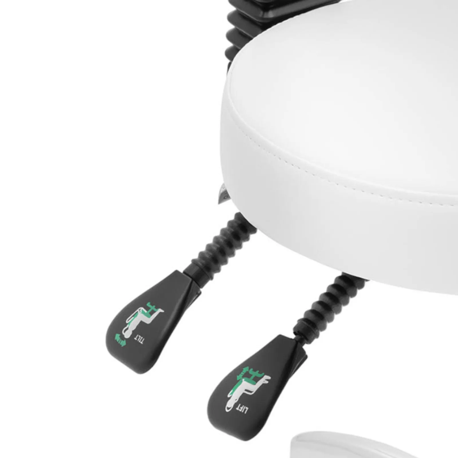 BULLE forgó szépségszék háttámlával és görgőkkel, 48–55 cm – fehér 3