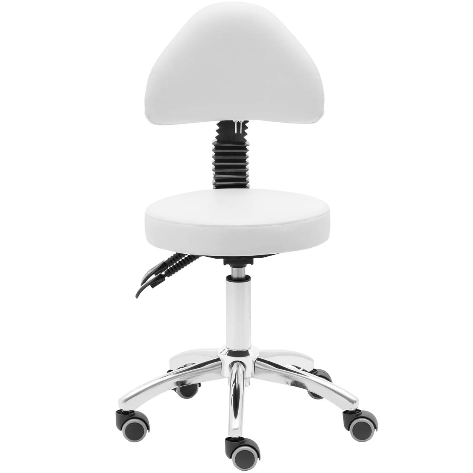 BULLE forgó szépségszék háttámlával és görgőkkel, 48–55 cm – fehér 5