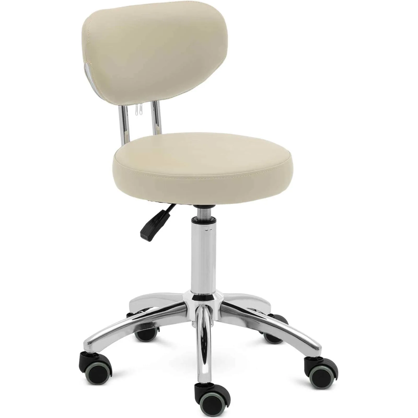ASCONA Kosmetikdrehstuhl mit Rückenlehne auf Rollen, 46–60 cm – dunkelbeige 2