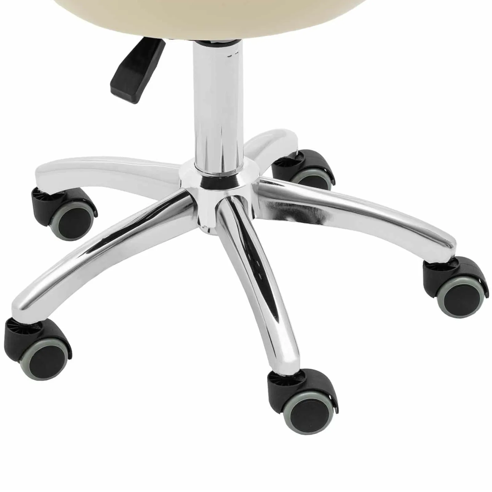 ASCONA Kosmetikdrehstuhl mit Rückenlehne auf Rollen, 46–60 cm – dunkelbeige 3