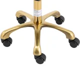 Beauty stool chair with backrest on wheels, up to 150 kg, GELA white and gold 5