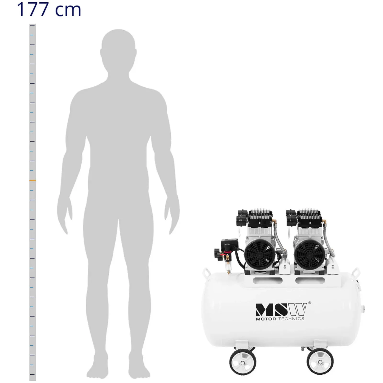 Olajmentes légkompresszor, 100 liter, 5–8 bar, 3000 W 4