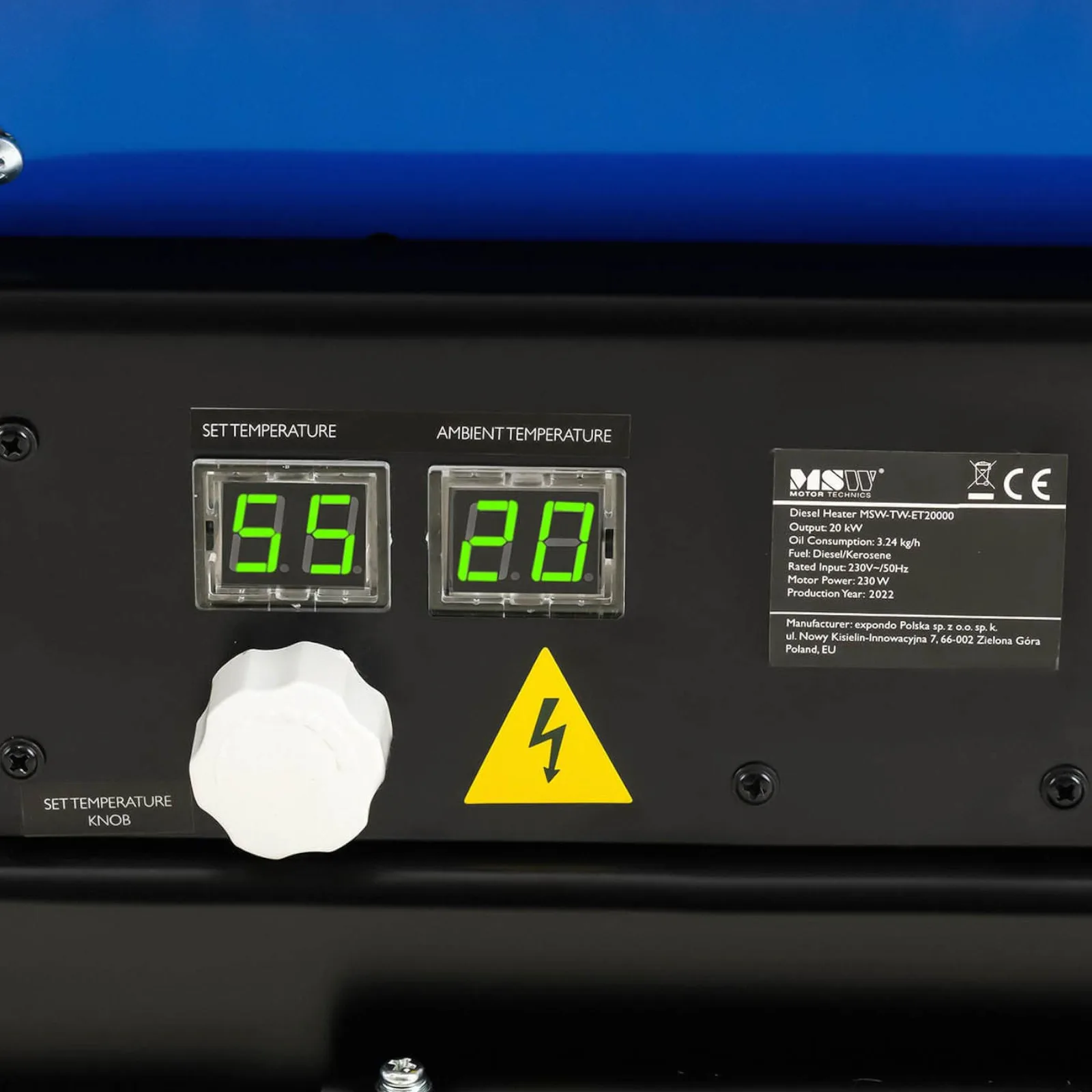Încălzitor pe ulei pentru hale și încăperi mari 1071 m³/h 20 kW 5