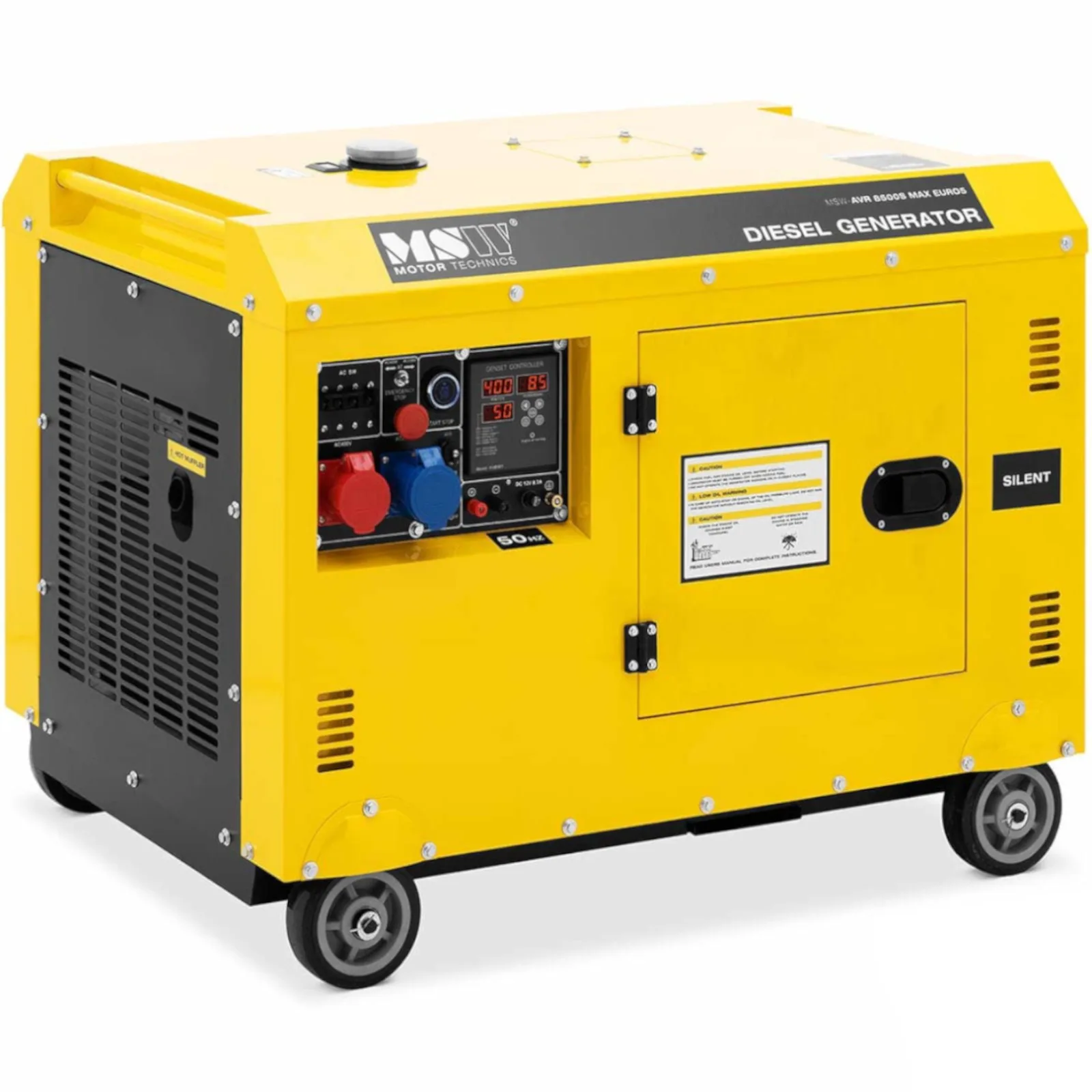 Kerekes dízelgenerátor, 240/400 V, 8500 W, 10 kVA, 30 l