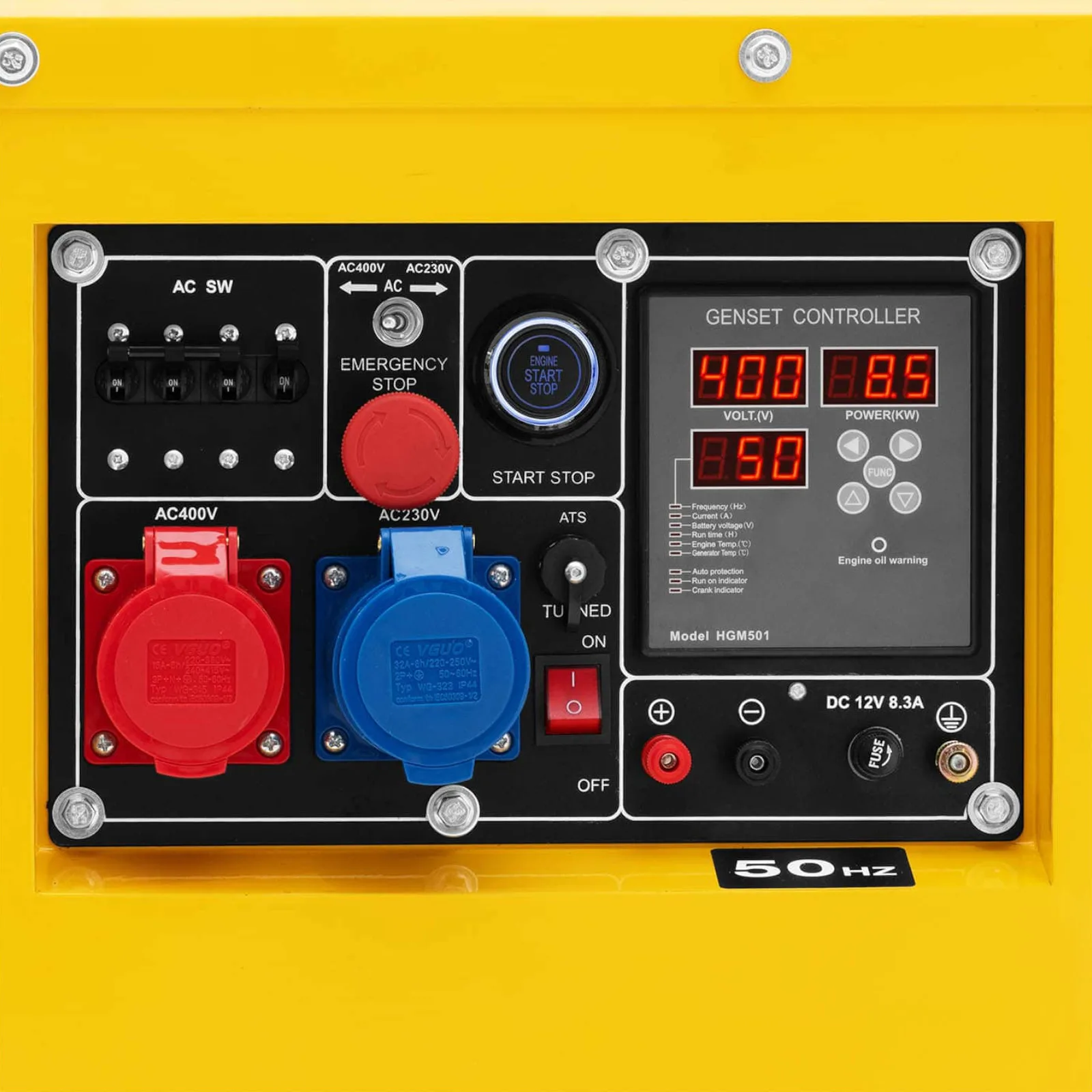 Kerekes dízelgenerátor, 240/400 V, 8500 W, 10 kVA, 30 l 3