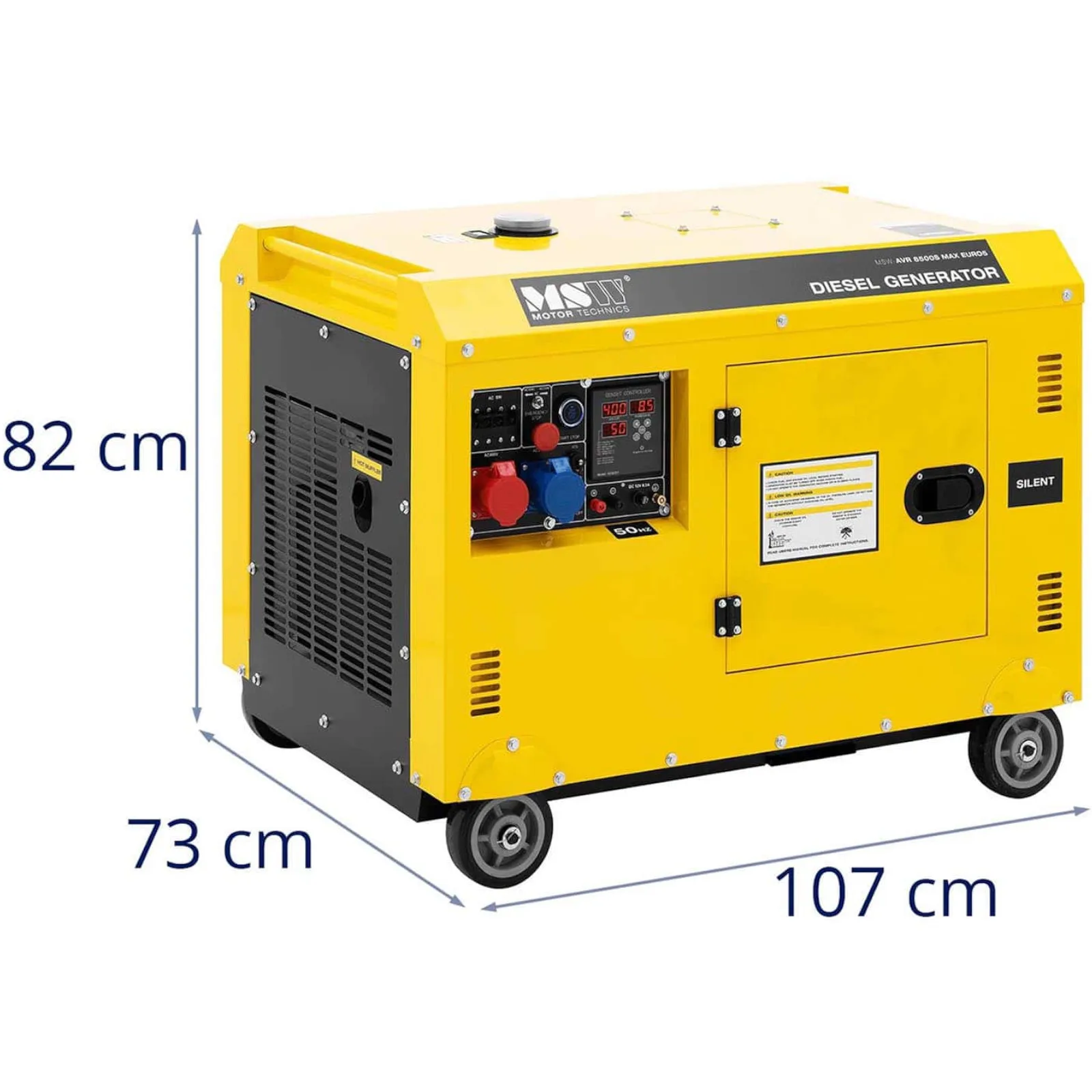Kerekes dízelgenerátor, 240/400 V, 8500 W, 10 kVA, 30 l 9