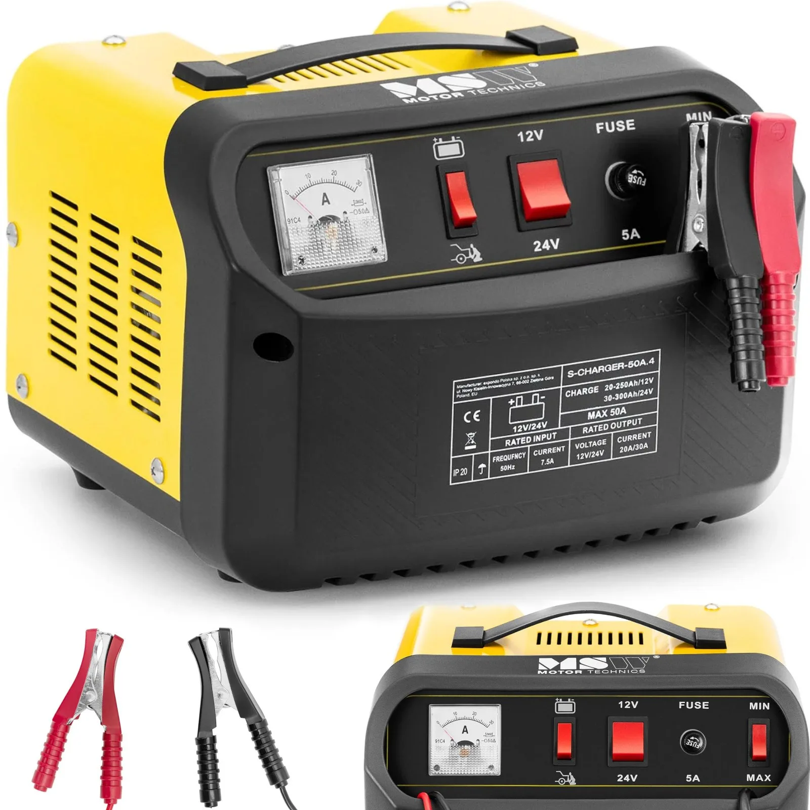 Autobatterieladegerät mit Starthilfefunktion, 12/24 V, 45 A