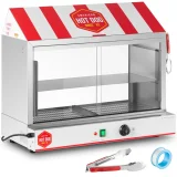 Încălzitor de hot dog pentru 300 de cârnați și 100 de chifle, 30–110 °C, 2400 W