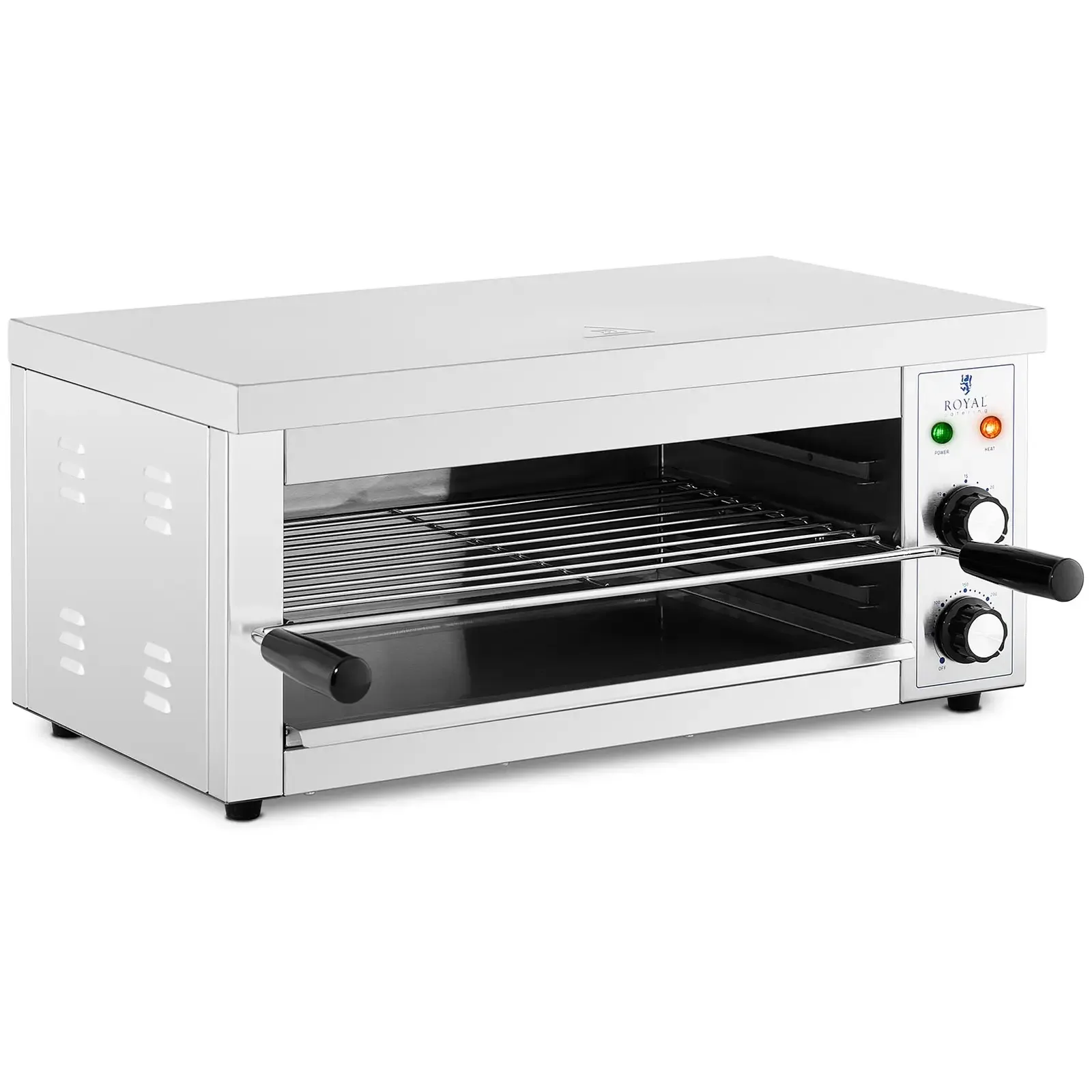 Salamander kenyérpirító grillezett szendvicsekhez és pirítóshoz, 50–300 °C, 2500 W 2